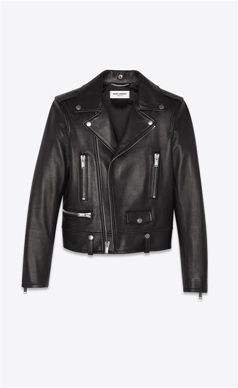 ysl cropped leather jacket|ysl lambskin jacket.